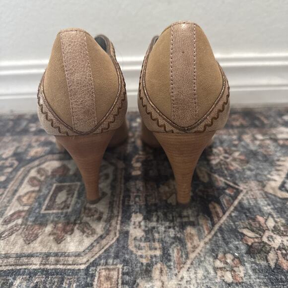 Poetic Licence London Brown Leather shoe boot Vintage Vibe Sandstone 8.5 /39.5 - Picture 4 of 6